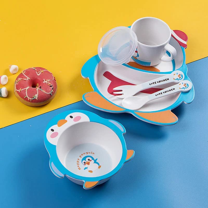 طقم طعام للاطفال 5 قطع شكل بطريق