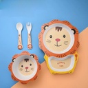 طقم طعام للاطفال 5 قطع شكل اسد