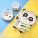 طقم طعام للاطفال شكل باندا 5 قطع