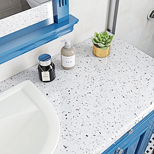 رول استيكر لاصق شكل رخامي باللون الابيض لتجديد ديكور