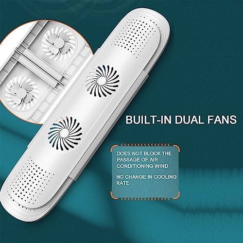 موزع هواء تكييف قابل للتعديل والتمديد مزود بمروحتين لتوزيع الهواء بشكل أفضل