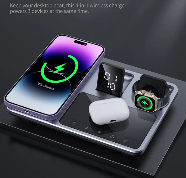 شاحن لاسلكي سريع 4*1بقوة 15 واط