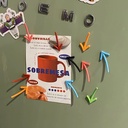 طقم مغناطيس ثلاجة شكل أسهم  6 قطع بالوان مختلفة