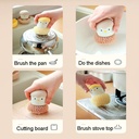 ليفة مواعين بحامل شكل كتكوت لتنظيف الاطباق