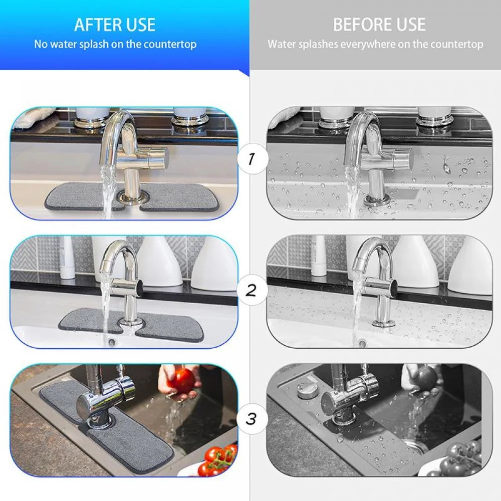 مفرش حنفية من المايكروفايبر للحفاظ علي سطح حوض المطبخ والحمام جاف ونظيف