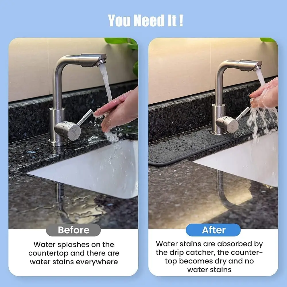 مفرش حنفية من المايكروفايبر للحفاظ علي سطح حوض المطبخ والحمام جاف ونظيف