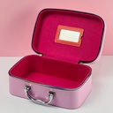 طقم  شنط لتنظيم وحمل ادوات الميكاب ب 3 احجام مختلفة من الجلد - بينك