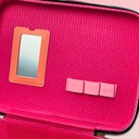 طقم  شنط لتنظيم وحمل ادوات الميكاب ب 3 احجام مختلفة من الجلد - بينك