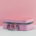 طقم  شنط لتنظيم وحمل ادوات الميكاب ب 3 احجام مختلفة من الجلد - بينك