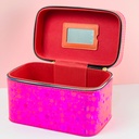 شنط ميكاب لتنظيم أدوات التجميل 3 قطع  تصميم أنيق باللون الفوشيا