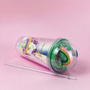 مج اكليريك 400 مللي بشاليموه مناسب للمشروبات المثلجة مزين باشكال كرتونية