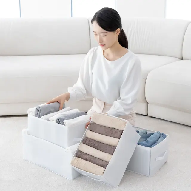 منظم وتربروف 9 خانات لتنظيم الملابس داخل الدواليب والادارج قابل للطي