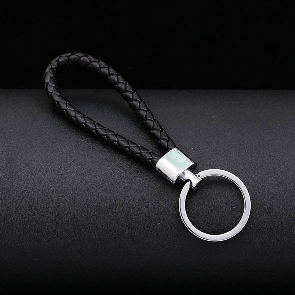 ميدالية جلد مضفر مخصصة لكتابة رقم الموبايل لمفاتيح المنزل والسيارة وشنط السفر بألوان مختلفة