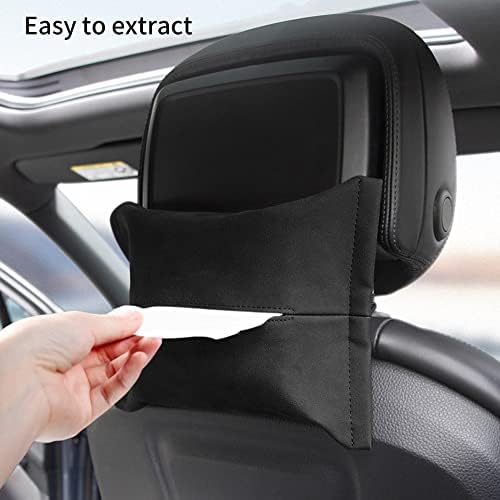 علبة مناديل قطيفة بحزام تركب علي كرسي او مسند السيارة