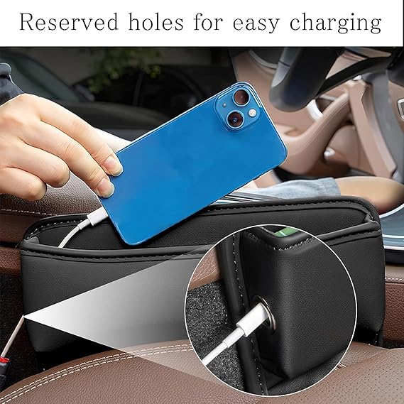 حامل ومنظم جوانب مقعد السيارة من الجلد