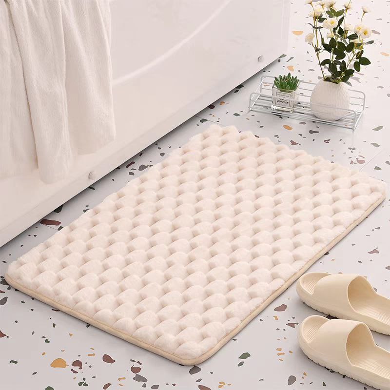 طقم دواسات حمام 3 قطع من القطيفة باللون البيج - مقاس 60*40 سم