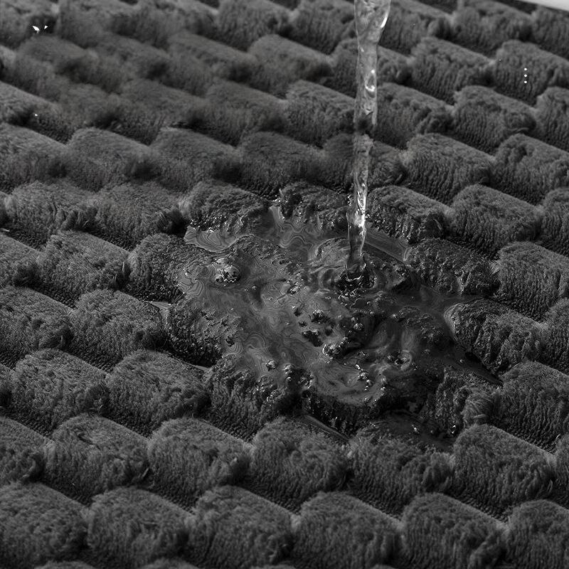 طقم دواسات حمام مقاس 60 *40 باللون الرمادي - قطيفة