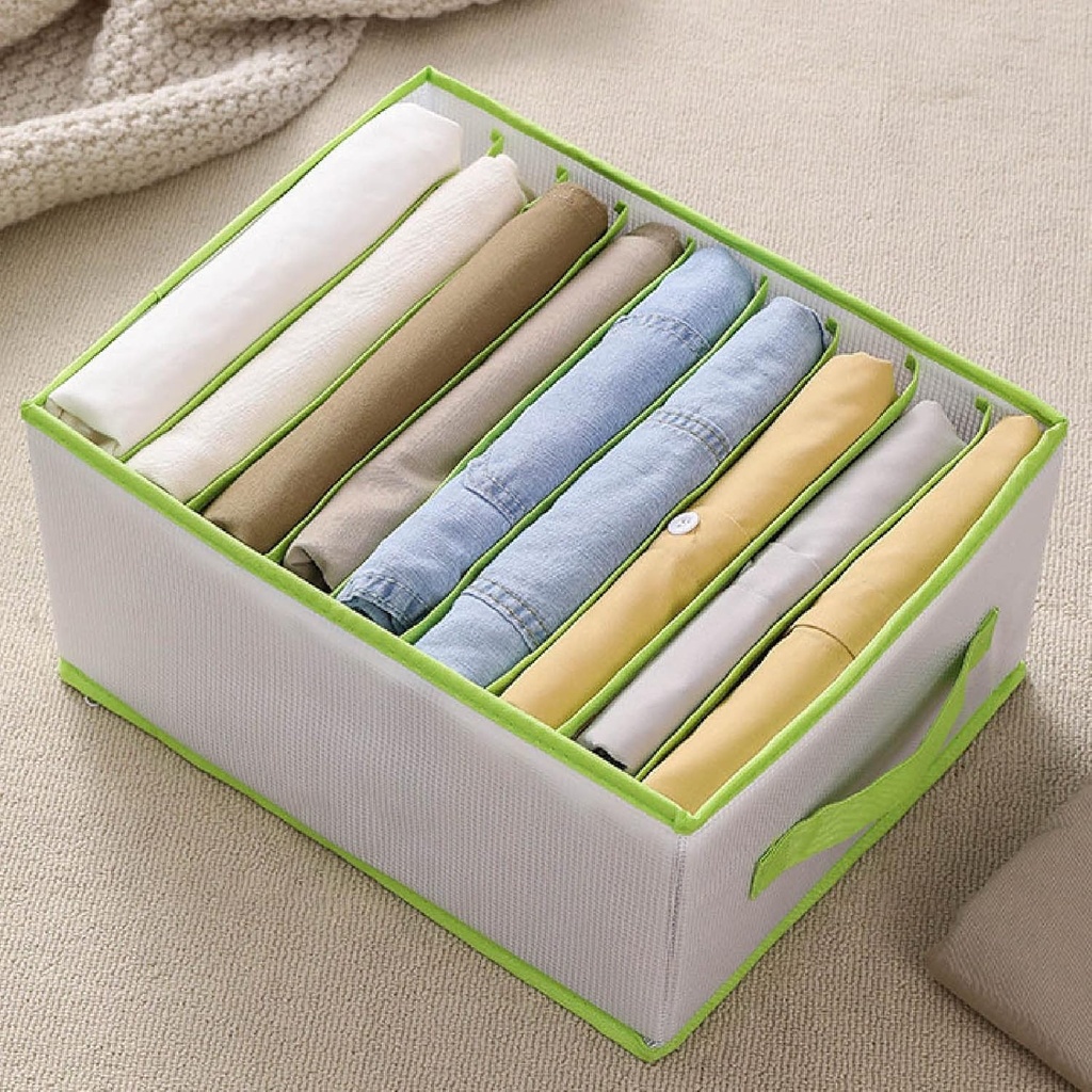 منظم وحامل ملابس قابل للطي 9 مقسم خانات