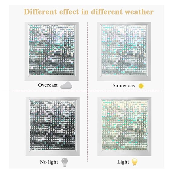 رول ستيكر لاصق لتزيين الزجاج وحماية الخصوصية عاكس للالوان 45 *200 سم