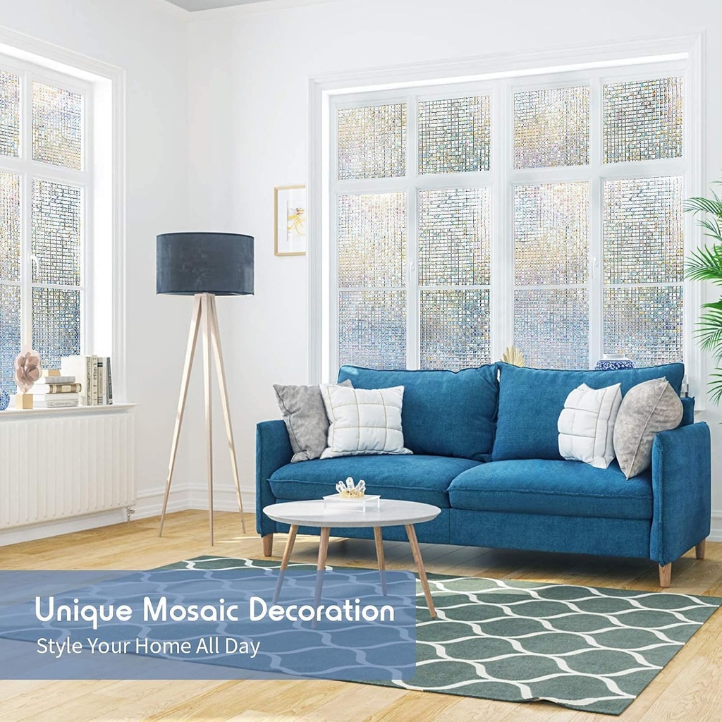 رول ستيكر لاصق لتزيين الزجاج وحماية الخصوصية عاكس للالوان 45 *200 سم