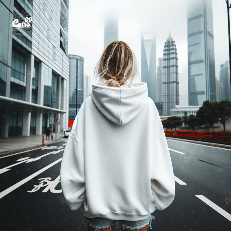 Minecraft Heart هودي اوفر سايز قطن للنساء باللون الابيض