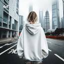 Ocean Heart هودي اوفر سايز قطن للنساء باللون الابيض