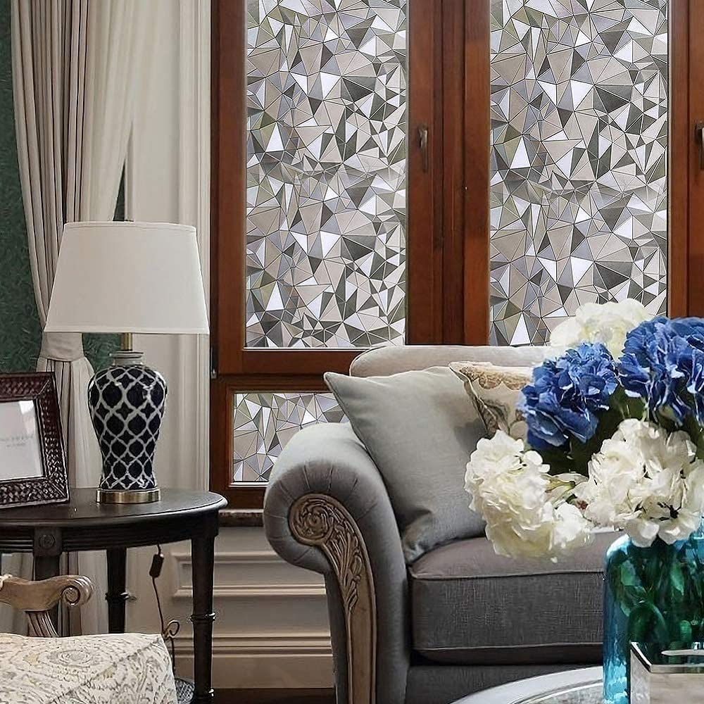 رول ستيكر لاصق لتزيين الشبابيك الزجاجية شفاف عاكس للالوان 45*200 سم