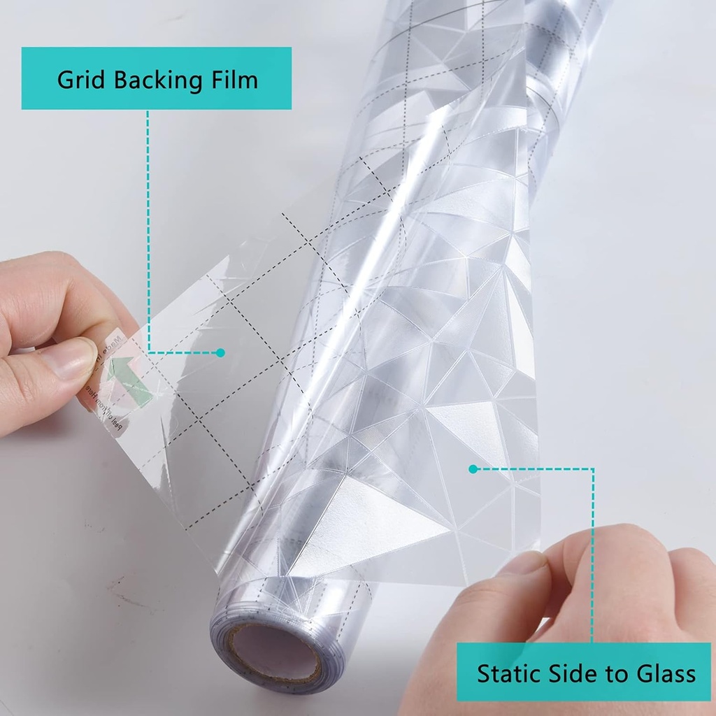 رول ستيكر لاصق لتزيين الشبابيك الزجاجية شفاف عاكس للالوان 45*200 سم