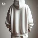 هودي &quot;القاهرة&quot; اوفر سايز قطن للرجال باللون الابيض