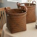 طقم باسكت تخزين 3 قطع بمقاسات مختلفة منسوج من الرتان