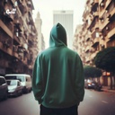 هودي &quot;القاهرة&quot; اوفر سايز قطن للرجال باللون الاخضر