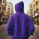 هودي "كايرو" اوفر سايز قطن للرجال باللون الموف