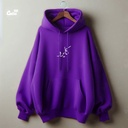 هودي "كايرو" اوفر سايز قطن للرجال باللون الموف