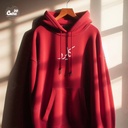 هودي &quot;كايرو&quot; اوفر سايز قطن للرجال باللون الاحمر