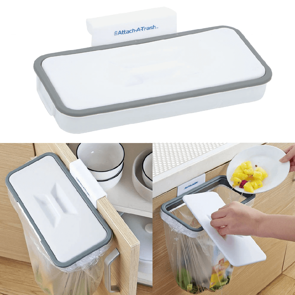 حامل أكياس القمامة قابل للطي والتعليق على درف ابواب المطبخ