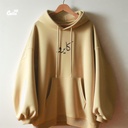 هودي &quot;كايرو&quot; اوفر سايز قطن للنساء باللون البيج