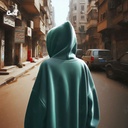 هودي &quot;كايرو&quot; اوفر سايز قطن للنساء باللون الاخضر