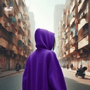 هودي &quot;القاهرة&quot; اوفر سايز قطن للنساء باللون الموف