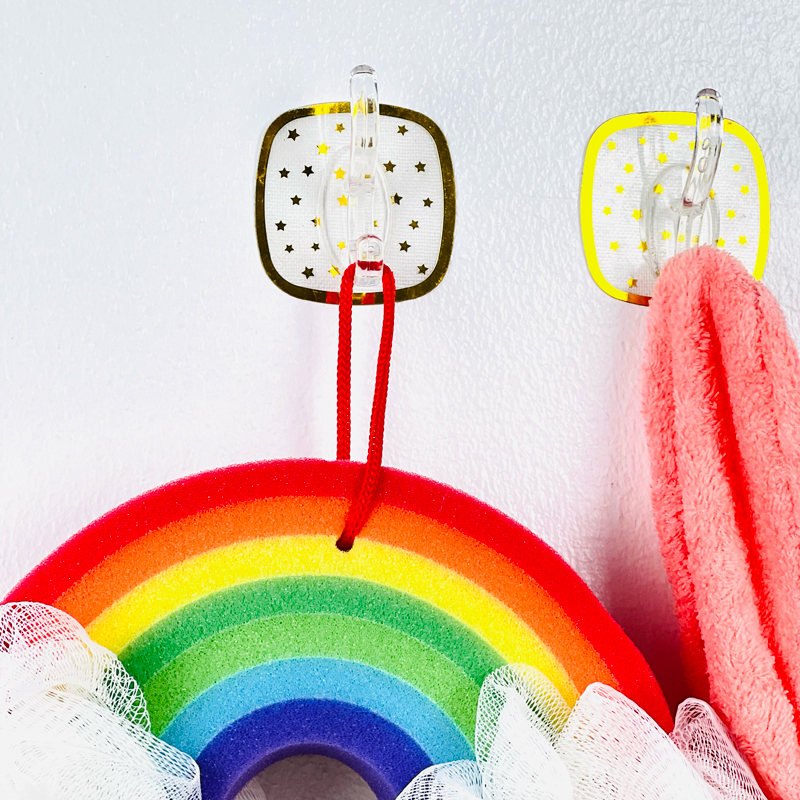 طقم هوك بلاستيك مزين بنجوم جولد للملابس والاكسسوارات9  قطع