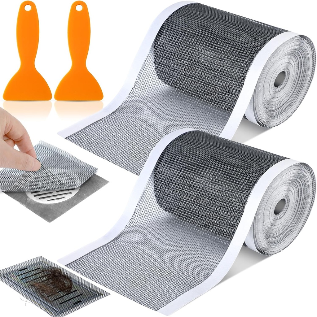 شريط شبكي لمنع انسداد البلاعات والبانيو والاحواض ذاتي اللصق وقابل للقص حسب الحاجه