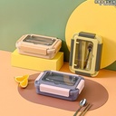 لانش بوكس مقسم الي  5 خانات بغطاء محكم وحامل الموبايل للمشاهدة الافلام أثناء الطعام