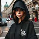 Be A Legend هودي اوفر سايز قطن للنساء باللون الأسود