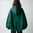 Blue Sky هودي اوفر سايز قطن للنساء باللون الاخضر