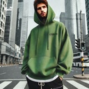 You Give Life To What You Give Energy To هودي اوفر سايز قطن للرجال باللون الزيتوني