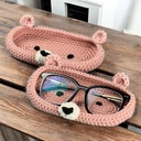 حامل نضارة كروشيه هاند ميد شكل دبدوب