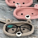 حامل نضارة كروشيه هاند ميد شكل دبدوب