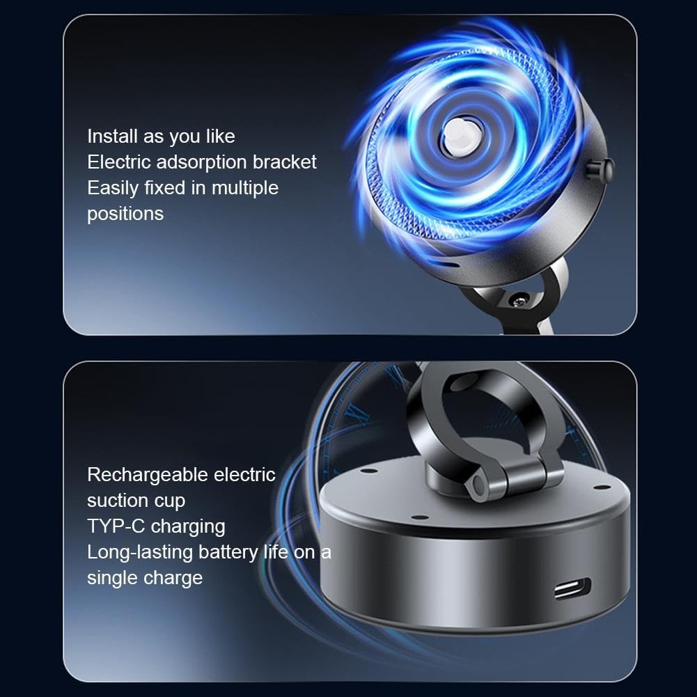 حامل موبايل مغناطيسي معدني بقوة شفط عالية للسيارات والاسطح الملساء - قابل للطي