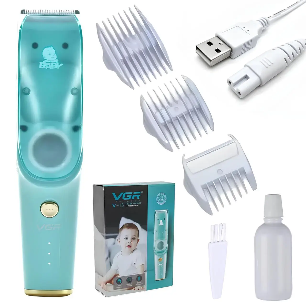 ماكينة حلاقة الشعر للاطفال ب 3 امشاط سيراميك مختلفة حسب طول الشعر قابلة للشحن