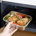 طقم علب ثلاجة ستانلس ستيل 3 قطع بمقاسات مختلفة بغطاء محكم الغلق لحفظ الطعام