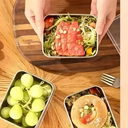 طقم علب ثلاجة ستانلس ستيل 3 قطع بمقاسات مختلفة بغطاء محكم الغلق لحفظ الطعام